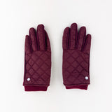 Santacana Jersey Quilted Gloves in Burgundy - Big Bag NY