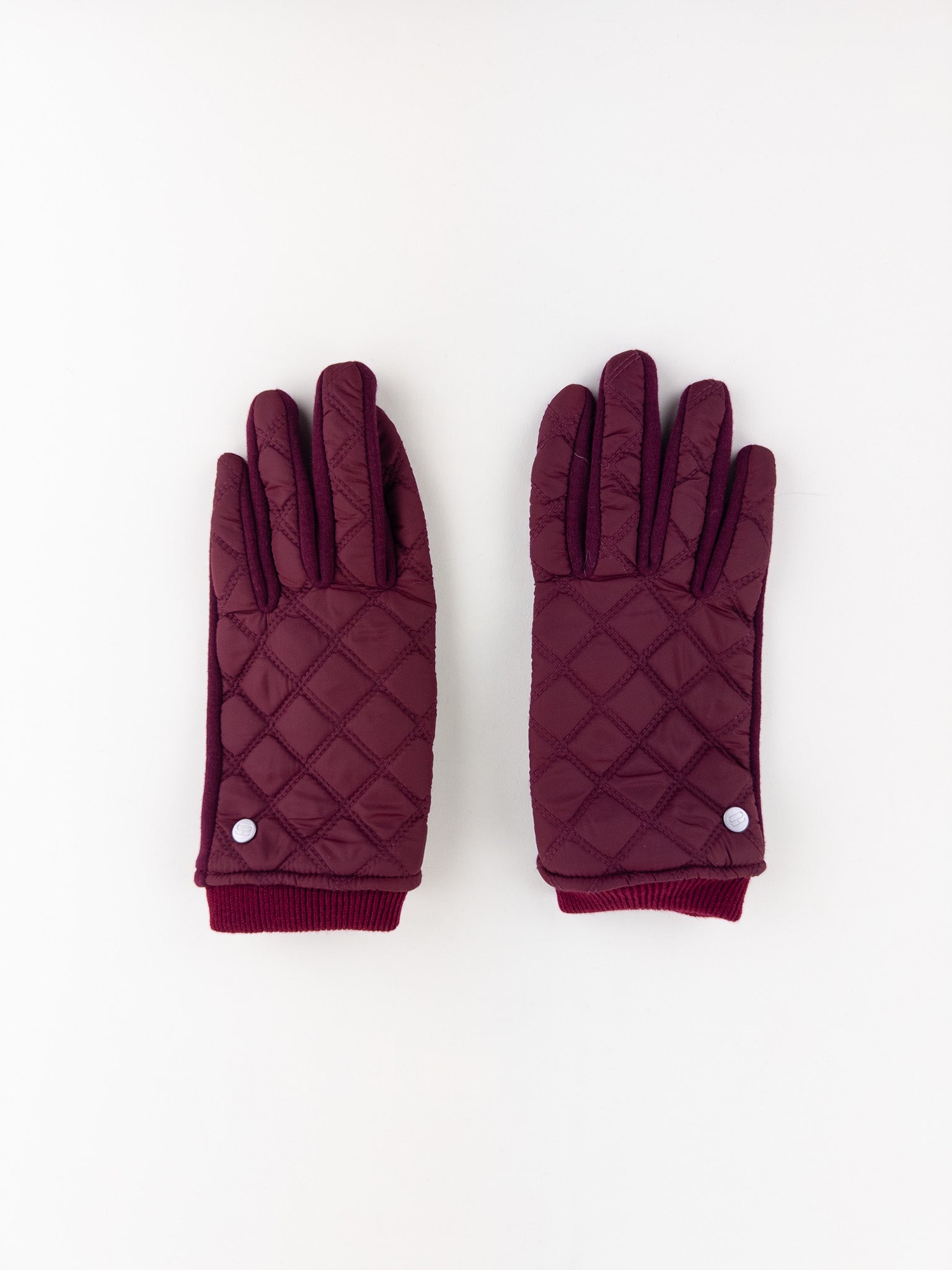 Santacana Jersey Quilted Gloves in Burgundy - Big Bag NY