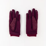 Santacana Jersey Quilted Gloves in Burgundy - Big Bag NY