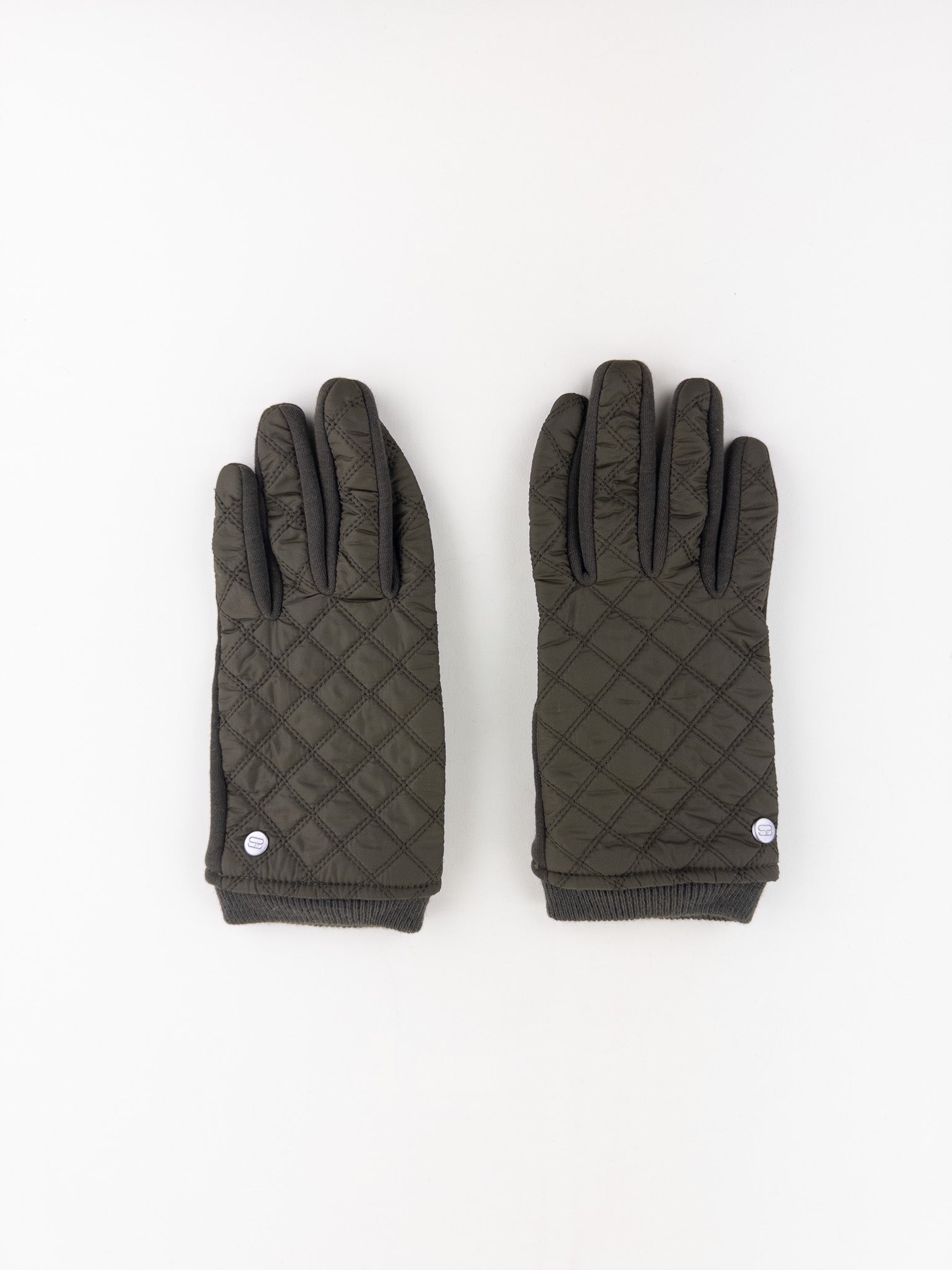 Santacana Jersey Quilted Gloves in Khaki - Big Bag NY