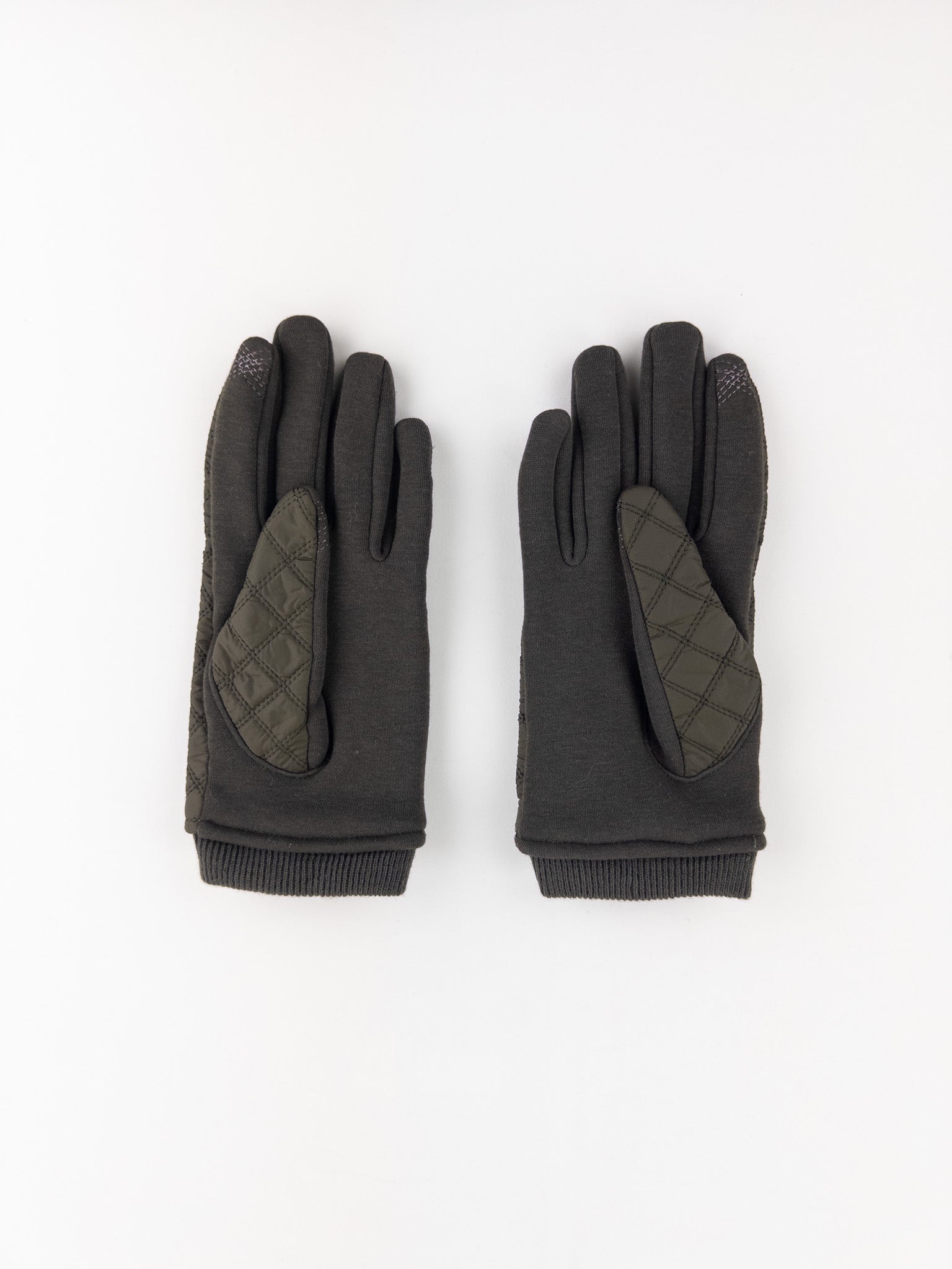 Santacana Jersey Quilted Gloves in Khaki - Big Bag NY