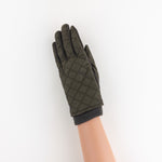 Santacana Jersey Quilted Gloves in Khaki - Big Bag NY