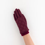 Santacana Jersey Quilted Gloves in Burgundy - Big Bag NY