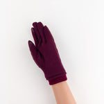 Santacana Jersey Quilted Gloves in Burgundy - Big Bag NY