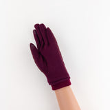 Santacana Jersey Quilted Gloves in Burgundy - Big Bag NY