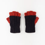 Santacana Two Tone Fingerless Gloves In Brown/Orange - Big Bag NY