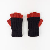 Santacana Two Tone Fingerless Gloves In Brown/Orange - Big Bag NY