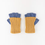 Santacana Two Tone Fingerless Gloves In Yellow/Blue - Big Bag NY