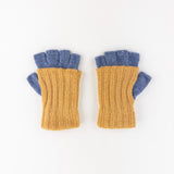 Santacana Two Tone Fingerless Gloves In Yellow/Blue - Big Bag NY