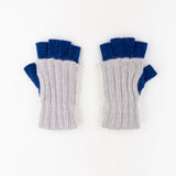 Santacana Two Tone Fingerless Gloves In Grey/Blue - Big Bag NY