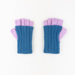 Santacana Two Tone Fingerless Gloves In Blue/Pink - Big Bag NY