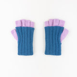 Santacana Two Tone Fingerless Gloves In Blue/Pink - Big Bag NY