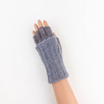 Santacana Two Tone Fingerless Gloves In Grey - Big Bag NY