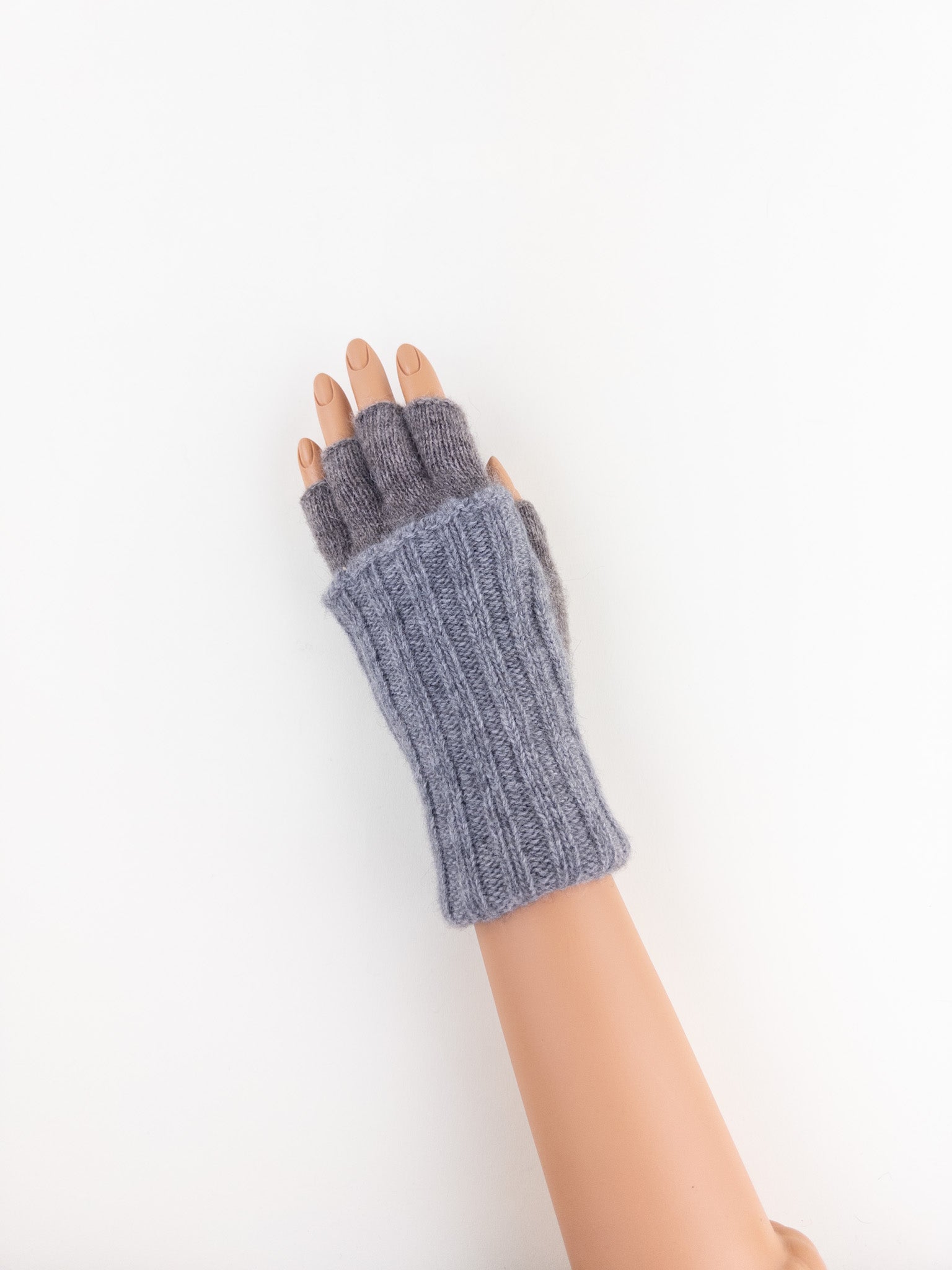 Santacana Two Tone Fingerless Gloves In Grey - Big Bag NY