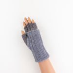 Santacana Two Tone Fingerless Gloves In Grey - Big Bag NY