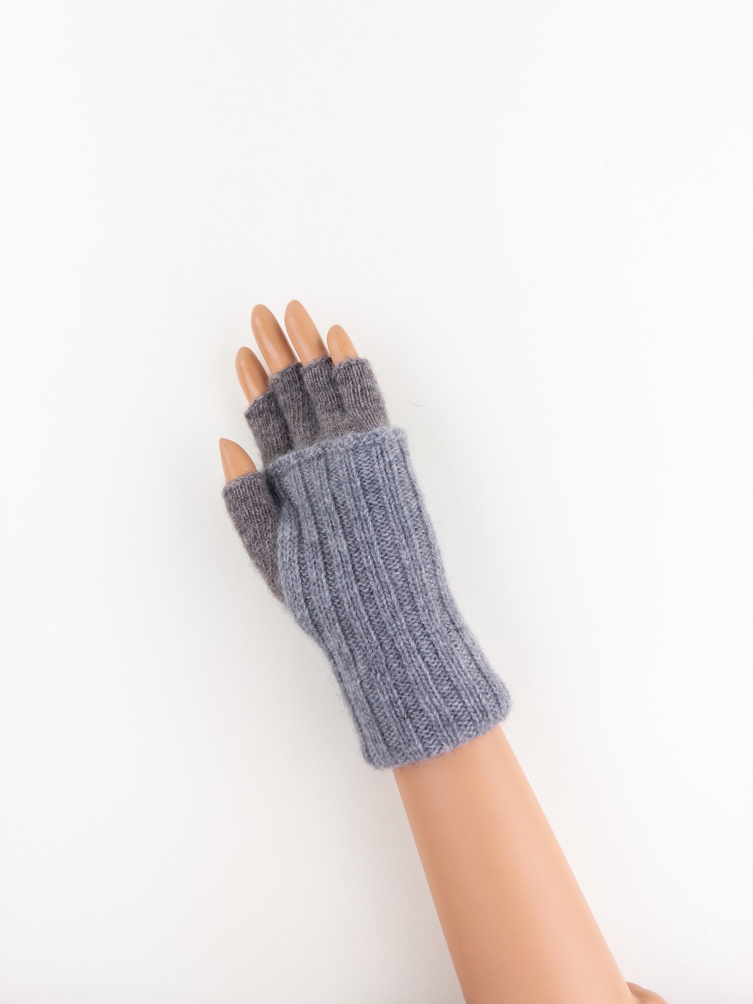 Santacana Two Tone Fingerless Gloves In Grey - Big Bag NY