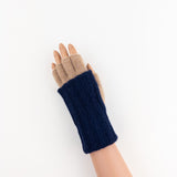 Santacana Two Tone Fingerless Gloves In Navy/Beige - Big Bag NY