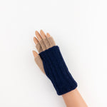 Santacana Two Tone Fingerless Gloves In Navy/Beige - Big Bag NY