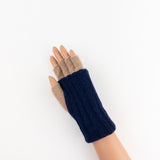 Santacana Two Tone Fingerless Gloves In Navy/Beige - Big Bag NY