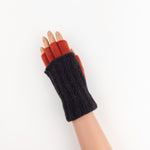 Santacana Two Tone Fingerless Gloves In Brown/Orange - Big Bag NY