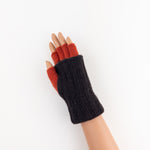 Santacana Two Tone Fingerless Gloves In Brown/Orange - Big Bag NY