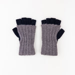 Santacana Two Tone Fingerless Gloves In Grey/Black - Big Bag NY