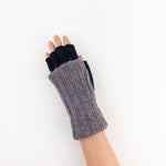 Santacana Two Tone Fingerless Gloves In Grey/Black - Big Bag NY