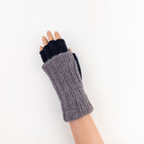 Santacana Two Tone Fingerless Gloves In Grey/Black - Big Bag NY