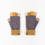 Santacana Wool and Angora Fingerless Multicolor Glove in Vison - Big Bag NY