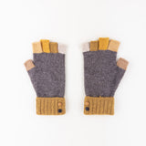 Santacana Wool and Angora Fingerless Multicolor Glove in Vison - Big Bag NY