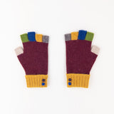 Santacana Wool and Angora Fingerless Multicolor Glove in Burdeos - Big Bag NY