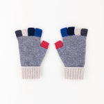 Santacana Wool and Angora Fingerless Multicolor Glove in Grey - Big Bag NY