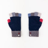 Santacana Wool and Angora Fingerless Multicolor Glove in Marino - Big Bag NY