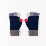 Santacana Wool and Angora Fingerless Multicolor Glove in Marino - Big Bag NY