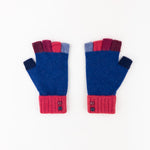 Santacana Wool and Angora Fingerless Multicolor Glove in Azul - Big Bag NY