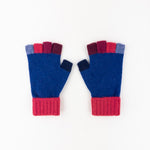 Santacana Wool and Angora Fingerless Multicolor Glove in Azul - Big Bag NY