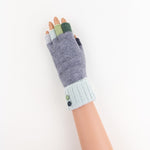 Santacana Wool and Angora Fingerless Multicolor Glove in Mint - Big Bag NY