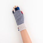 Santacana Wool and Angora Fingerless Multicolor Glove in Grey - Big Bag NY