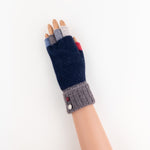 Santacana Wool and Angora Fingerless Multicolor Glove in Marino - Big Bag NY