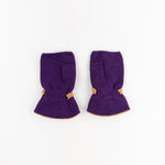 Santacana Merino and Cashmere Fingerless Glove with Leather Ribbon In Purple - Big Bag NY