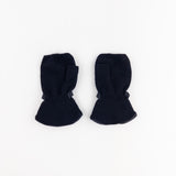 Santacana Merino and Cashmere Fingerless Glove with Leather Ribbon In Black - Big Bag NY