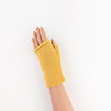 Merino and Cashmere Fingerless Glove with Leather Trim