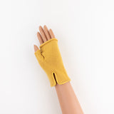 Merino and Cashmere Fingerless Glove with Leather Trim