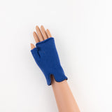 Merino and Cashmere Fingerless Glove with Leather Trim