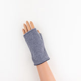 Merino and Cashmere Fingerless Glove with Leather Trim