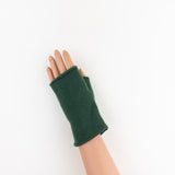 Merino and Cashmere Fingerless Glove with Leather Trim