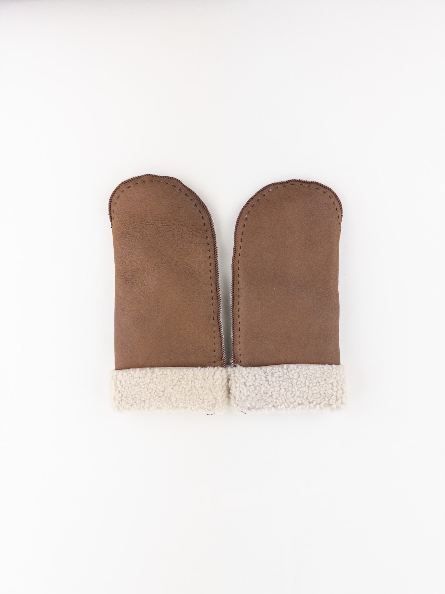 Santacana Shearling Mittens in Tan - Big Bag NY