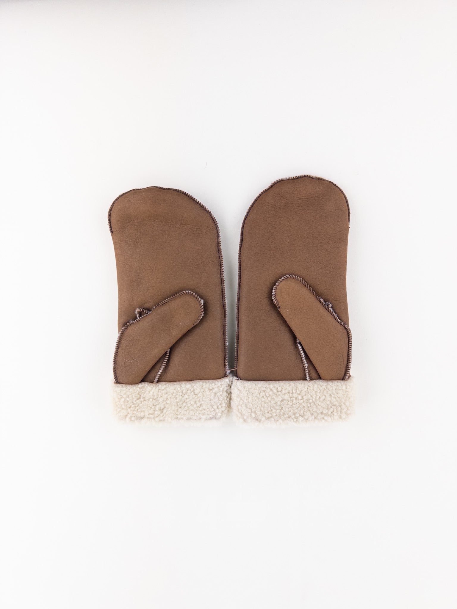 Santacana Shearling Mittens in Tan - Big Bag NY