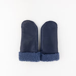 Santacana Shearling Mittens in Navy - Big Bag NY