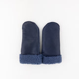 Santacana Shearling Mittens in Navy - Big Bag NY